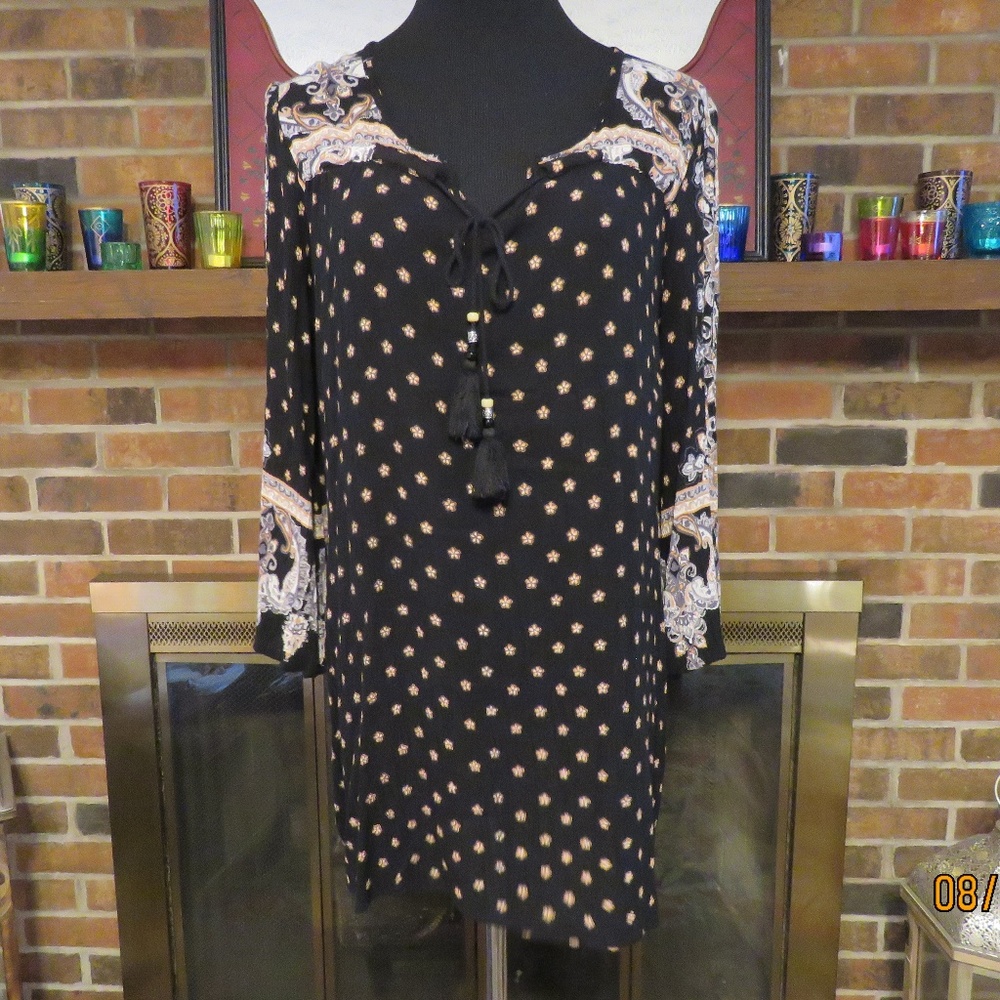 Angie Black Patterned Dress